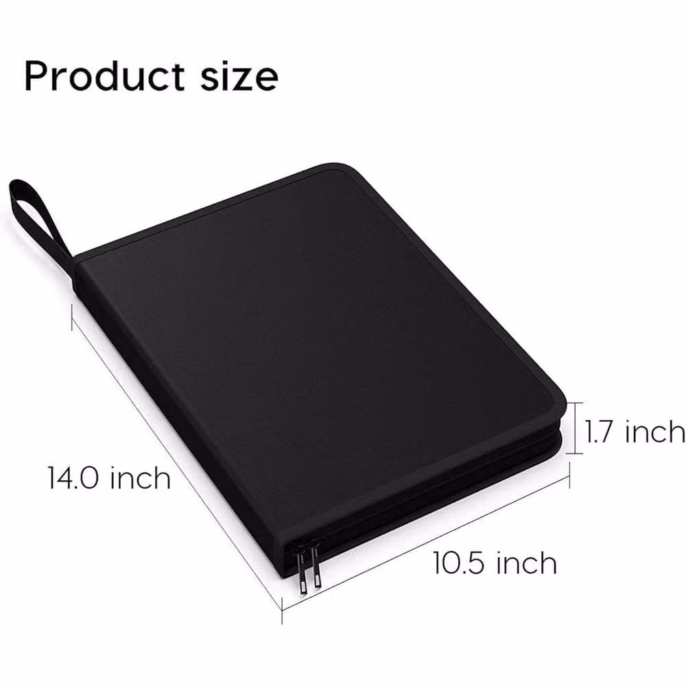 FLAVORA Black Fireproof Document Bag and A4 File Folder with Zip Closure – 3