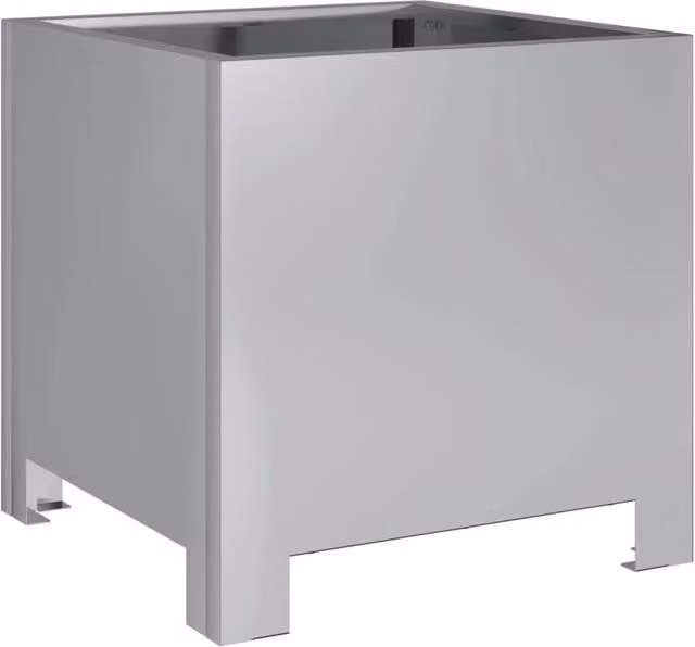 Berkfield Home Galvanised Steel Garden Planter Tub, Silver, W/D/H: 30 x 30 x 30 cm