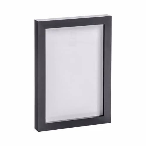 Nicola Spring A5 Black Rectangular Single Photo Frame with Glass Aperture for Wall Mounting – 1