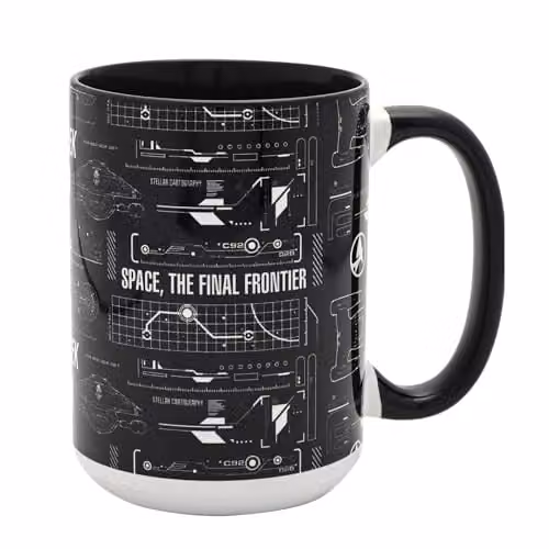 Widdop and Co. Star Trek Tech Geometric Mug in Black and White, 444ml