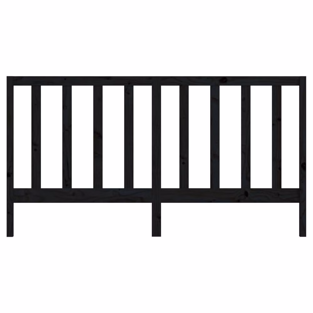 Berkfield Home Black Rustic Solid Pine Wood Bed Headboard W/D/H: 206 x 4 x 100 cm – 3
