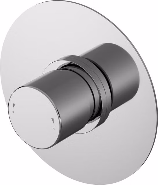 Balterley Current Round Concealed Thermostatic Shower Temperature Control Valve and Knob in Chrome Silver