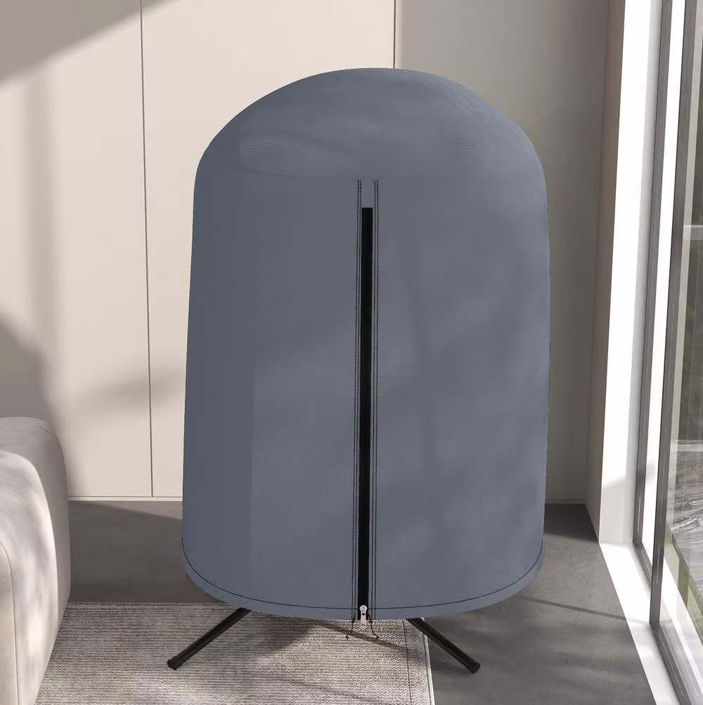 STILVORA Grey Oxford Fabric Egg Chair Cover with Zip, Water Repellent, W/D/H: 172 x 128 x 128 cm – 2