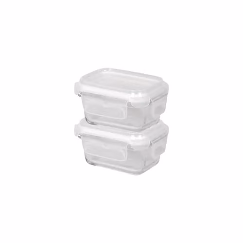 Harbour Housewares 2 Pack Glass Food Storage Containers with Airtight Lids, 150ml, Transparent/White – 1