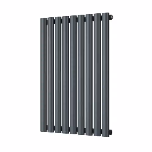 UK Radiators Omeara Anthracite Elliptical Tube Horizontal Designer Radiator, W: 52.2 cm, H: 80 cm – 2