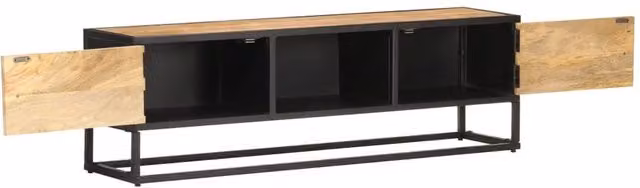 Berkfield Home Rustic Mango Wood TV Cabinet in Brown, W/D/H: 130 x 30 x 40 cm