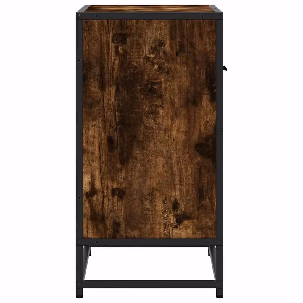 Berkfield Home Bedside Cabinet in Smoked Oak and Brown, W/D/H: 60 x 31 x 60 cm – 4