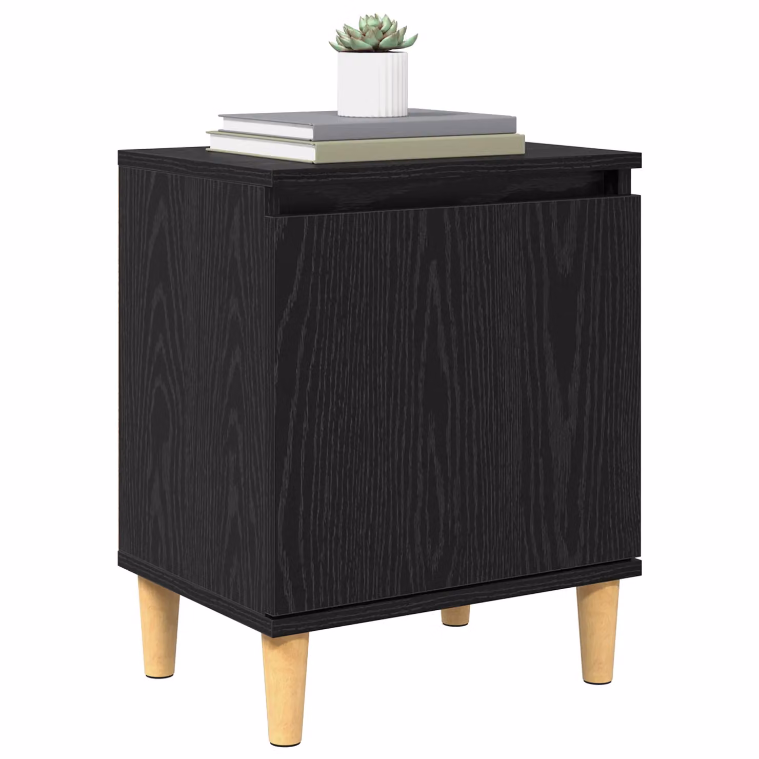 Berkfield Home Black Oak Nightstand, Black, W/D/H: 40 x 30 x 50 cm – 3