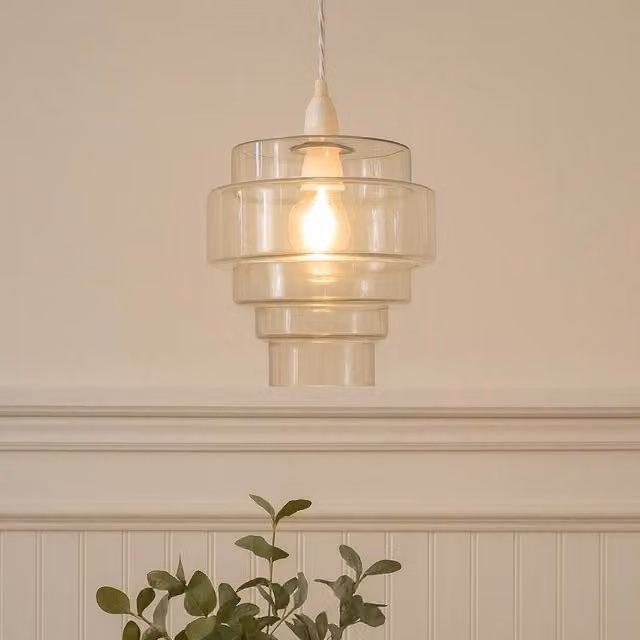 Pagazzi Mira Transparent Glass Cylinder Easy-Fit Pendant Light