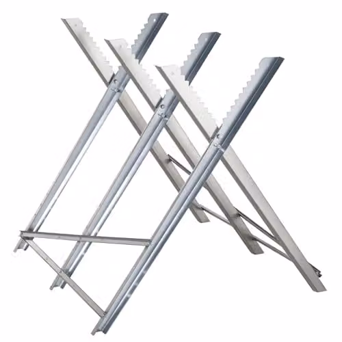 DURHAND Adjustable Foldable Steel Sawhorse in Silver with 100 kg Capacity – 1