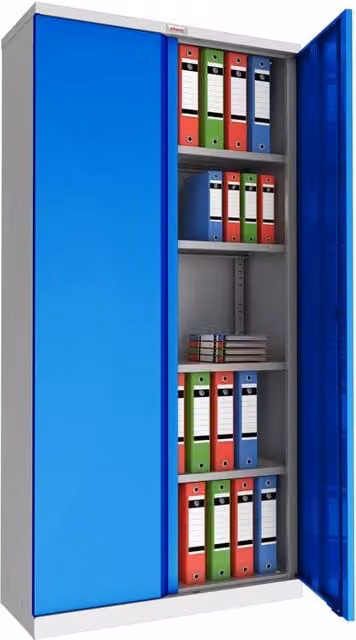 Phoenix Safe Company SCL1891GBE Steel Storage Cupboard in Grey and Blue with Electronic Lock, H 180 cm x W 100 cm – 1