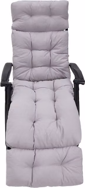 Livingandhome Grey Thickened Garden Lounger Cushion with Polyester Ties