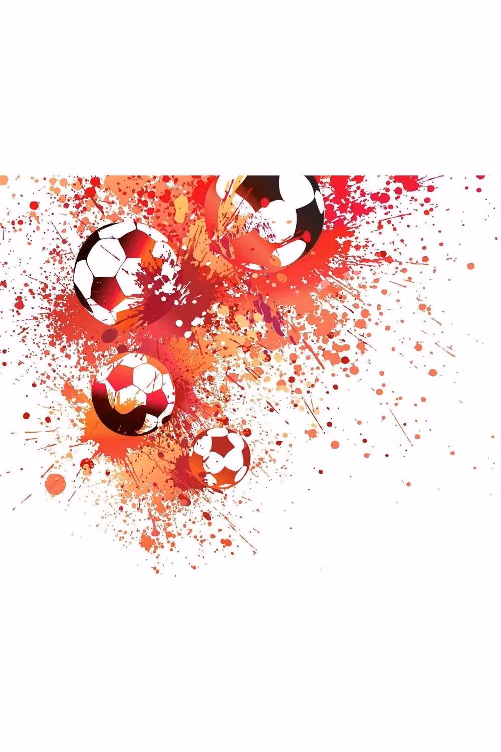 Origin Murals Football Splash Wall Mural in Red, W: 350 cm, H: 280 cm – 2