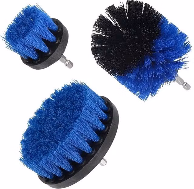 NESTLUNE 3-Piece Blue Drill Brush Power Scrubber Set for Tile and Grout