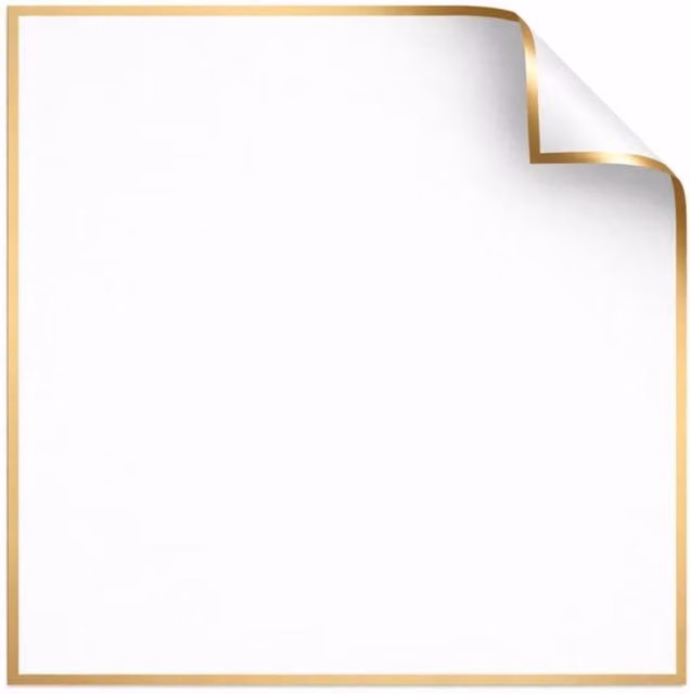 KDMD Korean Style Pre Cut Cello Wrap Sheets, White with Gold Border, 100 Pack – 1