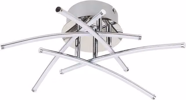 EONLION Modern Round Chrome Flush Ceiling LED Light in Silver with Warm White Glow