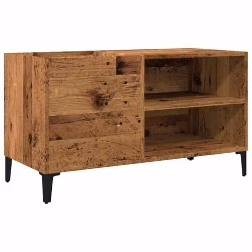 vidaXL Industrial Record Cabinet in Old Wood and Metal, Brown, W: 84.5 cm, D: 38 cm, H: 48 cm – 1