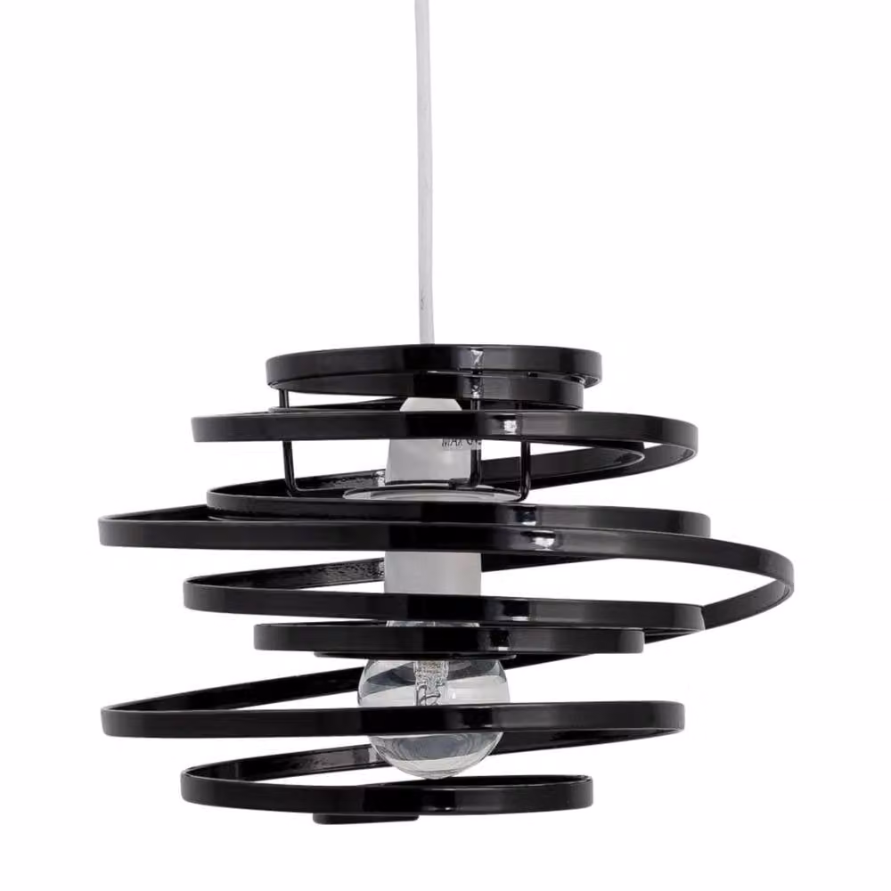 First Choice Lighting Black Metal Swirl Easy Fit Lamp Shade – 2