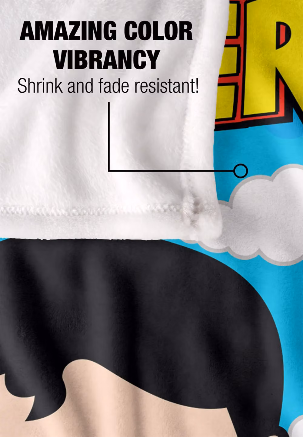 Warner Brothers Superman Silky Touch Super Soft Throw Blanket, White, W x D: 152 x 127 cm – 3