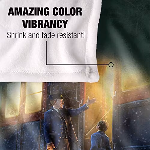 Warner Bros. Polar Express Conductors Welcome Super Soft Fleece Throw Blanket, Multicolour, W: 91 cm, D: 147 cm – 3