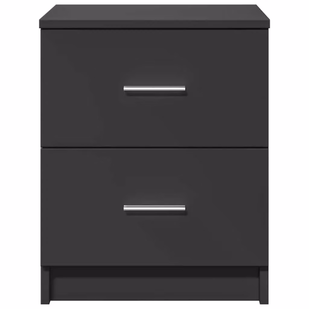 Berkfield Home Set of 2 Bedside Cabinets with 2 Drawers in Black and Grey, W/D/H: 40 x 36 x 50 cm – 3