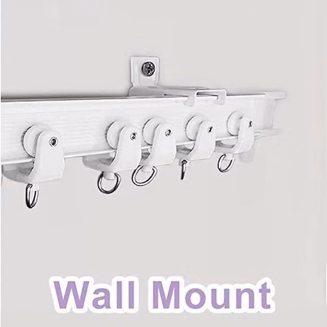 FLAVORA Wall Mounted Bendable Curved Curtain Track Rail in White