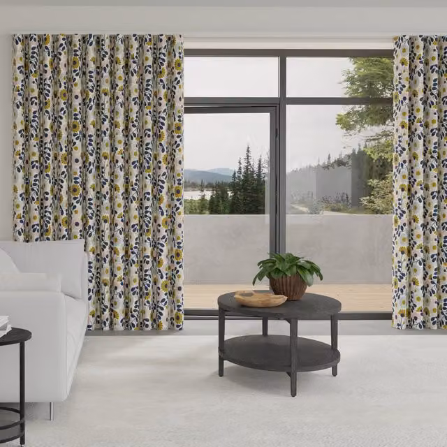Orla Kiely Made to Measure Wave Curtain in Multicolour Floral Cotton Blackout Fabric