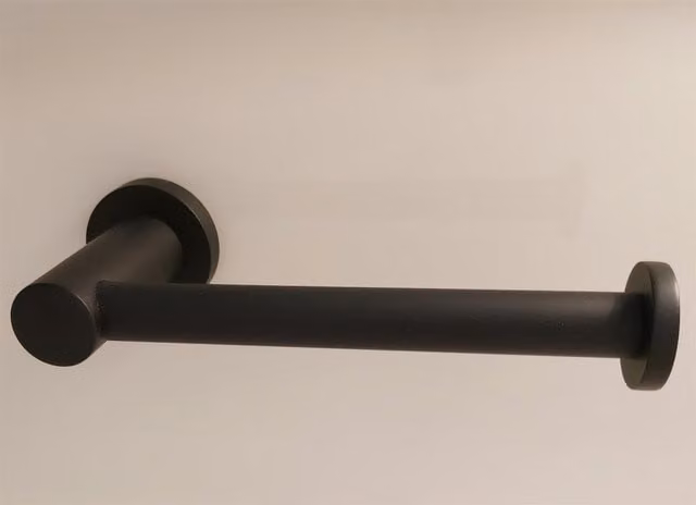 Luxury Living Colorado Wall Mounted Stainless Steel Toilet Roll Holder in Black