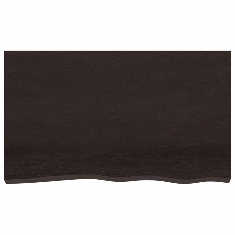 Berkfield Home Wall Shelf in Dark Grey, Treated Solid Oak Wood, W: 100 cm, H: 60 cm, D: 2-4 cm – 3