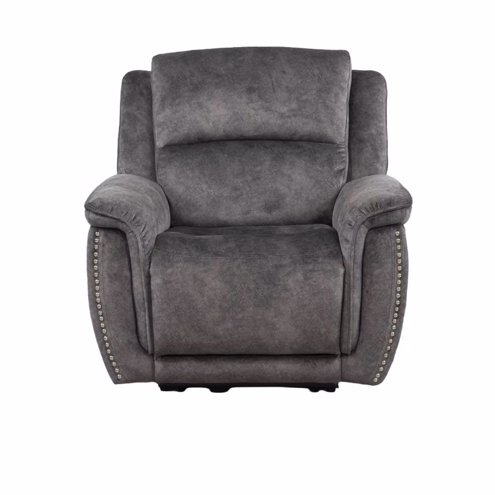 Furnishings For Less UK Mendoza Grey Plush Velvet 3 Piece Electric Reclining Sofa Suite with USB Charging – 2