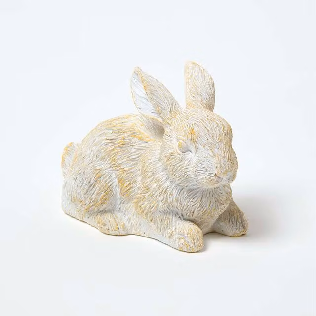 Homescapes White Rabbit Hollow Resin Key Keeper in White