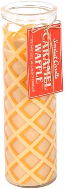 KDMK Caramel Waffle Scented Tube Candle, Yellow, 55 g
