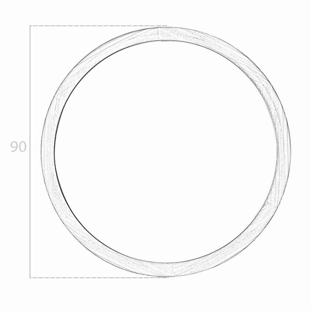 Angel Cerda Modern Round Wall Mirror in Brown, Diameter: 90 cm – 4