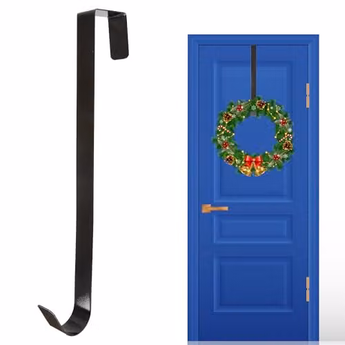 Shatchi Black Metal Wreath Hanger, 38 cm – 1