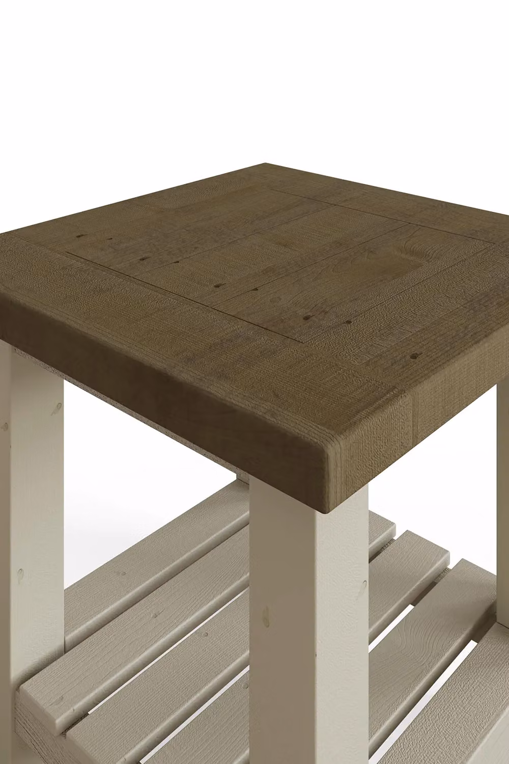 FWStyle Handmade Solid Reclaimed Truffle Pine Lamp and Side Table in Brown – 2
