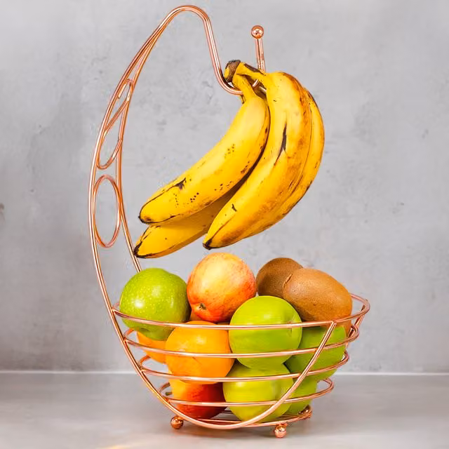 Innoteck Fruit Bowl in Copper and Brown, Diameter: 38 cm