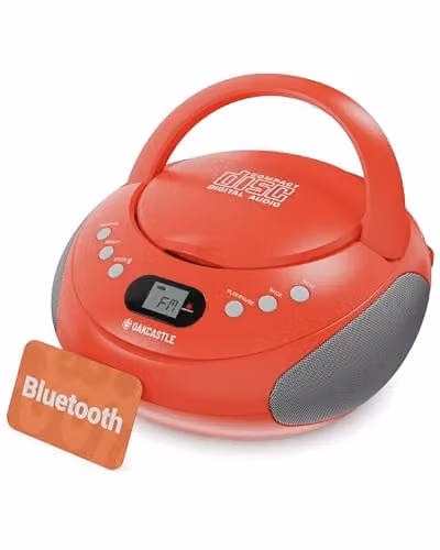 Oakcastle Portable Bluetooth CD Boombox with FM Radio in Red – 1
