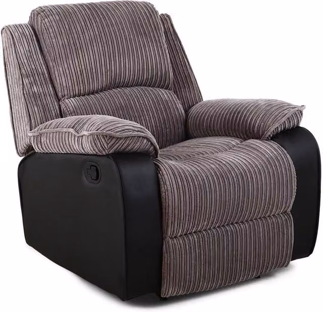 More4Homes Postana Manual Recliner Chair in Grey Jumbo Cord Fabric – 1