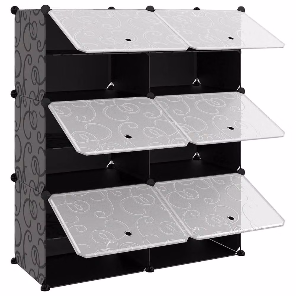 Berkfield Home Black Shoe Rack W/D/H: 84.5 x 31 x 93.5 cm – 3