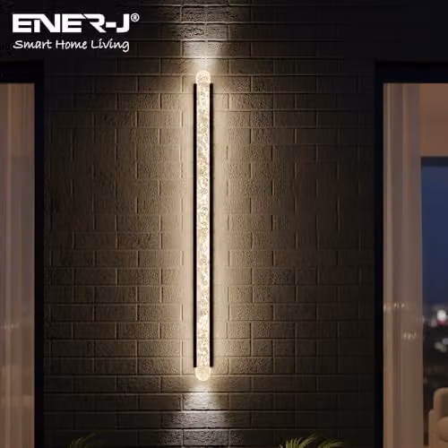 ENER-J LED Outdoor Wall Light, 100 cm, CCT Adjustable, Black and White, IP65 Waterproof, Metal and Acrylic – 4