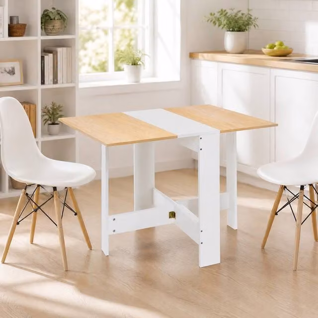 STILVORA Drop-Leaf Dining Table in Light Oak Effect – 1
