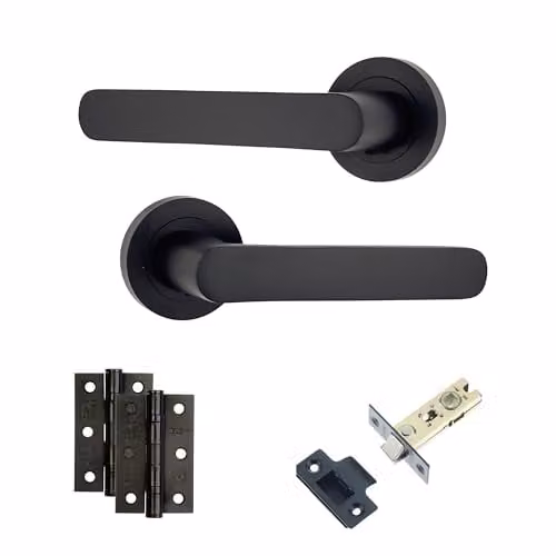 AXS Hardware Harlem Internal Lever Door Handle Pack in Matt Black