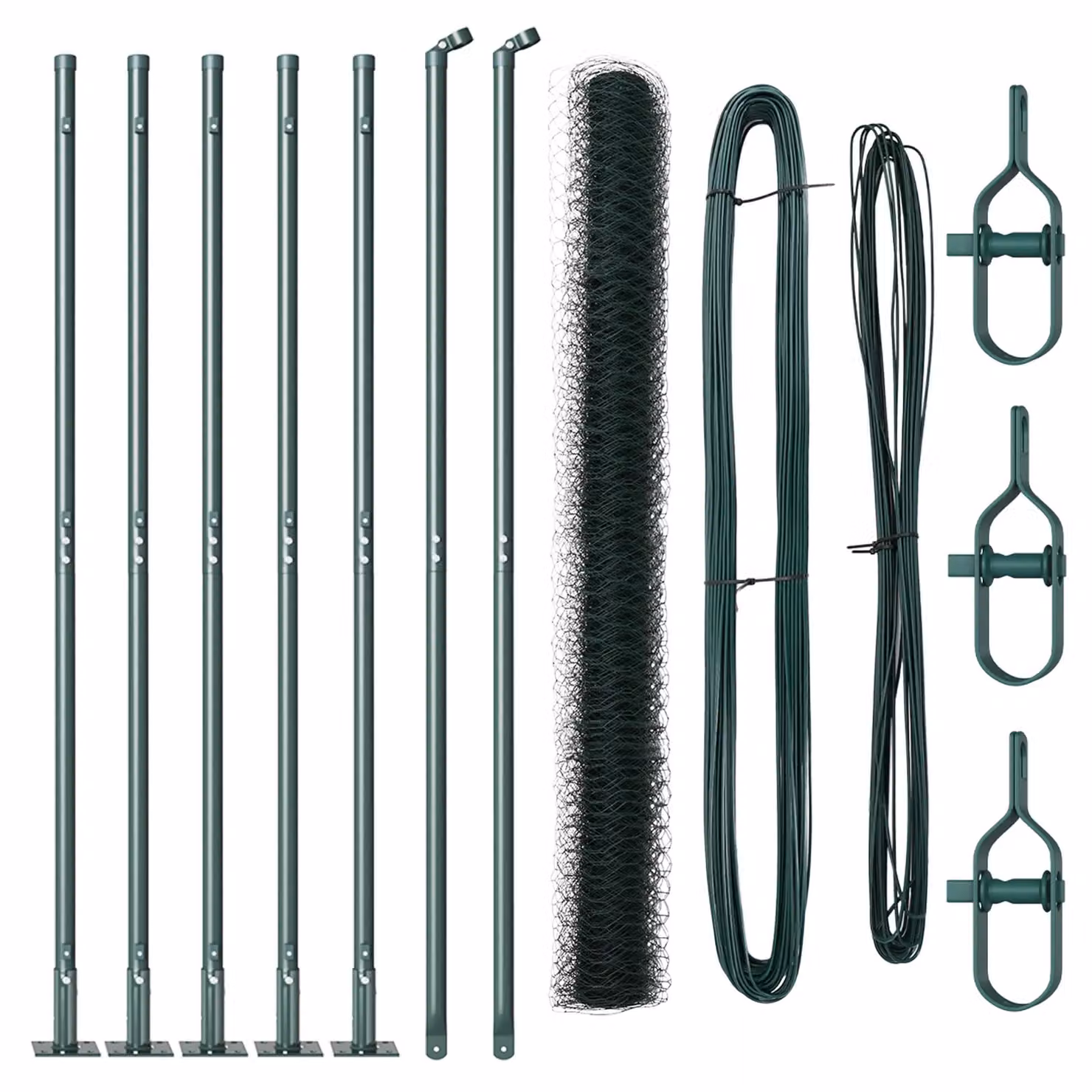 Berkfield Home Green Galvanised Steel Hexagon Fence, H: 160 cm, W: 10 m – 2