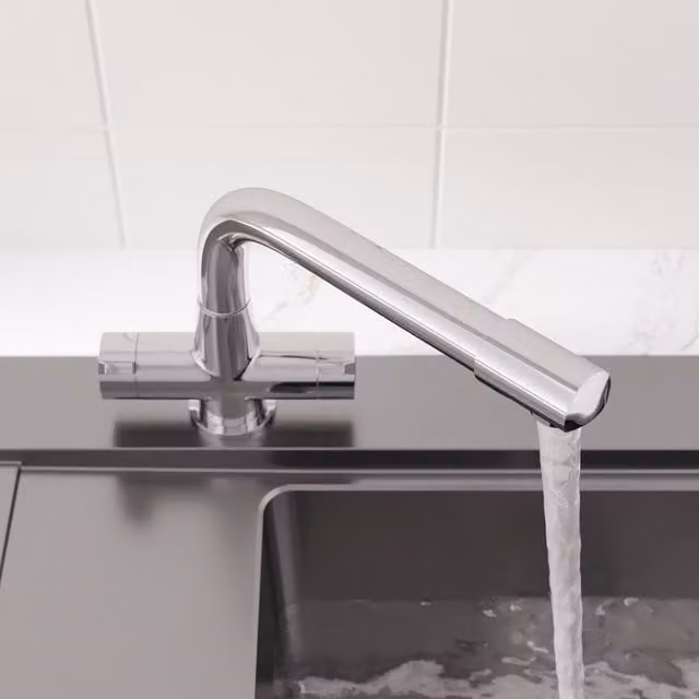 Moritza Two Handle Chrome Kitchen Mixer Tap with Swivel Spout