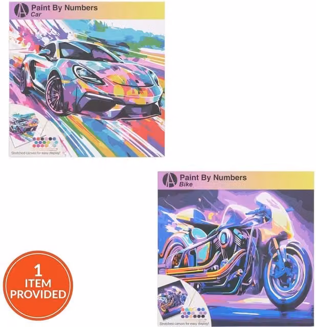 Art Studio Paint by Numbers Car or Bike Kit for Adults, Multicolour