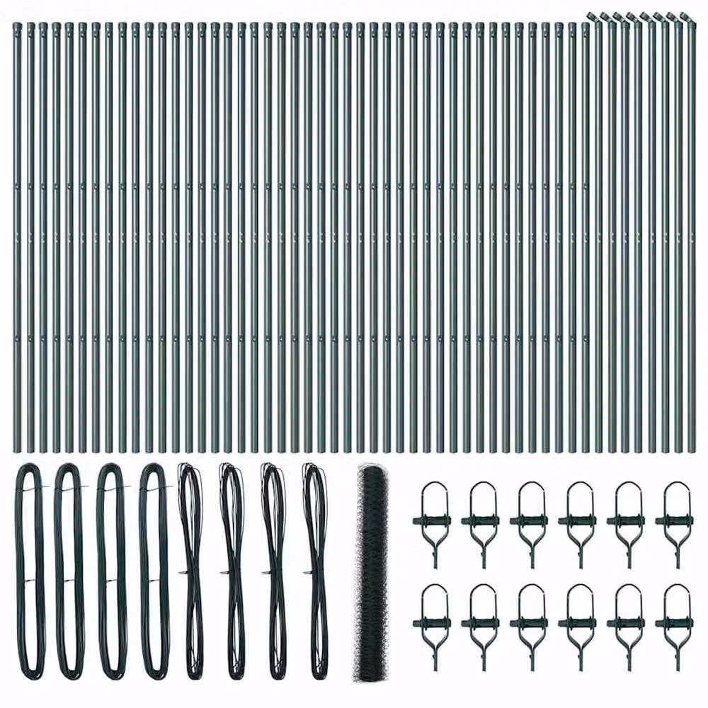 Berkfield Home Hexagon Steel Fence, Green, 1.4 x 100 m – 2