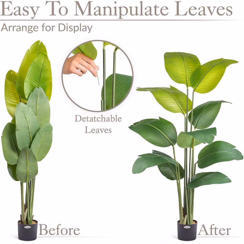 Christow Artificial Banana Tree Potted Tropical Plant in Green – 4