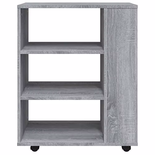 vidaXL Rolling Cabinet in Grey Sonoma, W: 60 cm, D: 35 cm, H: 75 cm, Made of Engineered Wood – 4
