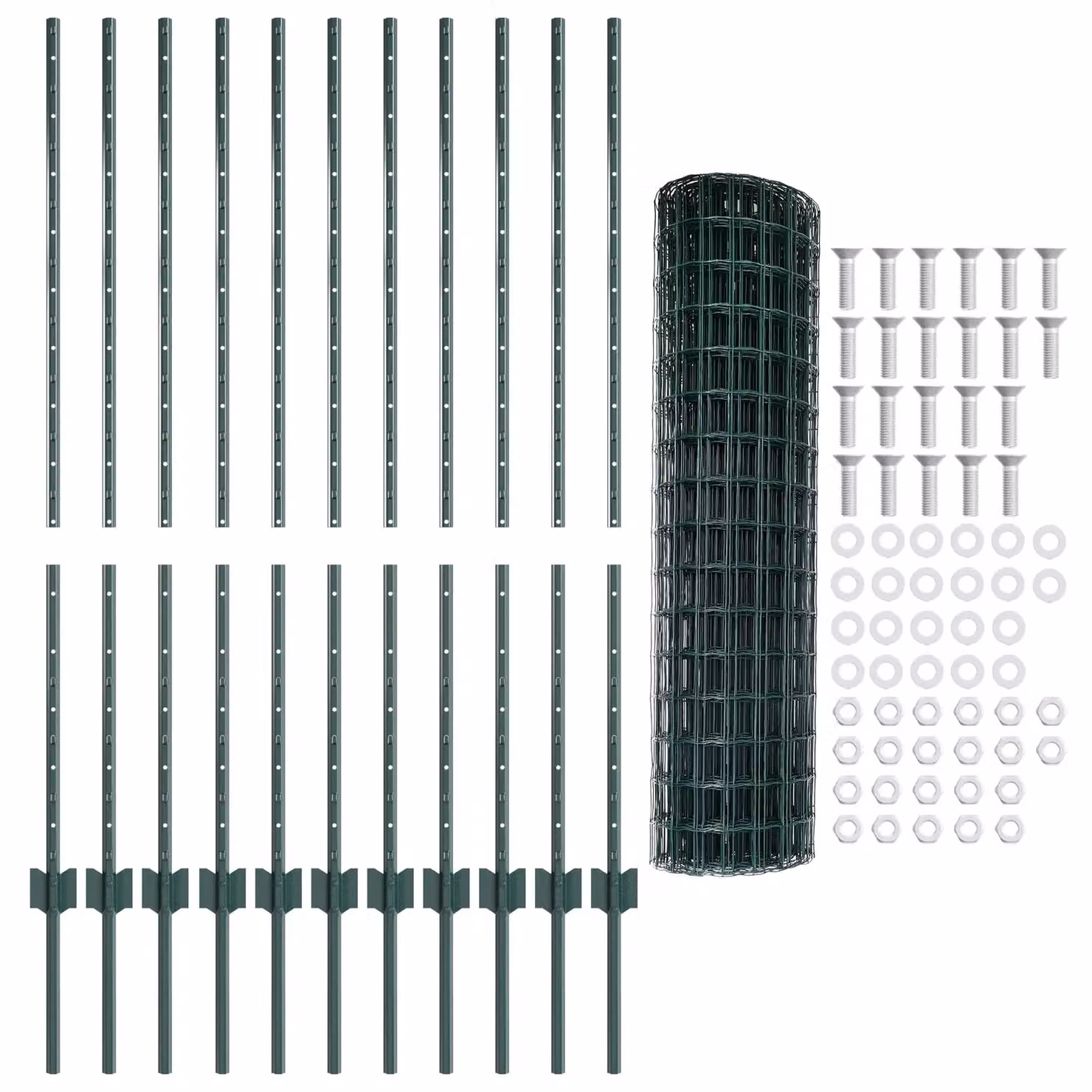 Berkfield Set of 2 Green Polyethylene Garden Fence Set – 2