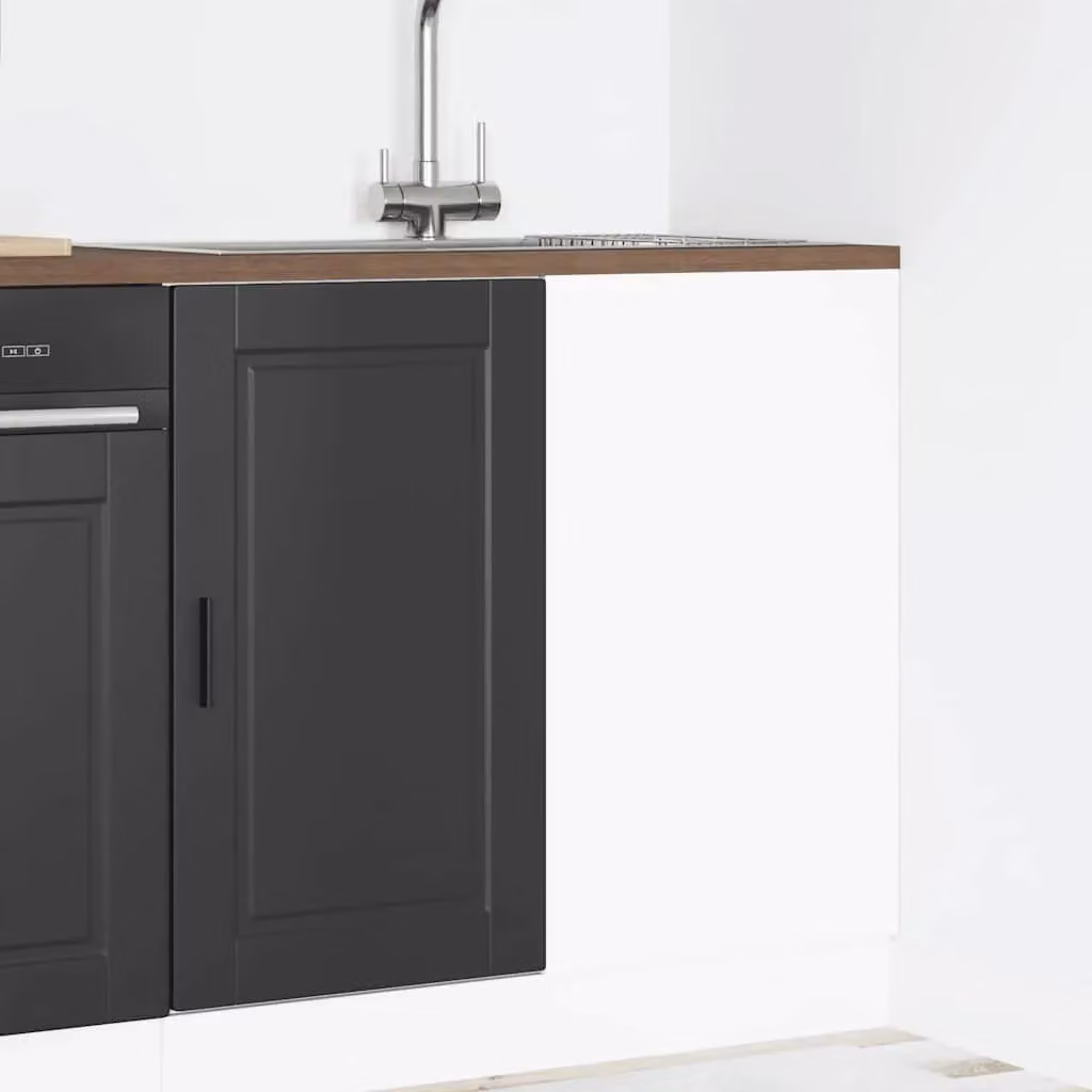 Berkfield Home Porto Black Matt MDF Kitchen Base Unit – 2